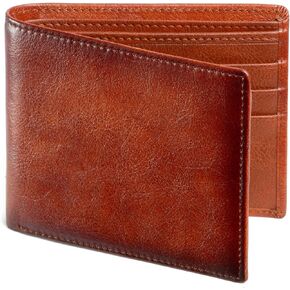 Men's Real Leather RFID Blocking Bifold Wallet Stylish Anti Theft Security (Brown-02)