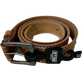 Men's 1-1/2" Genuine Premium Full Grain Leather Belt with Edge Stitch & Center Rawhide Stitch - USA Made - R.G. BULLCO
