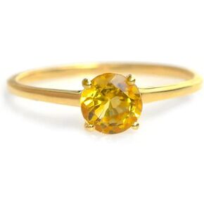 YoTreasure 0.75 Ct Citrine 10K Yellow Gold Ring