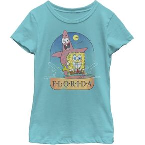 Nickelodeon Squarepants Spongebob and Patrick Florida Girls Short Sleeve Tee Shirt