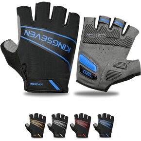 KINGSEVEN Bike Cycling Gloves Breathable Lycra Fabric Shock-Absorbing MTB Half Finger Gloves for Men Women G751