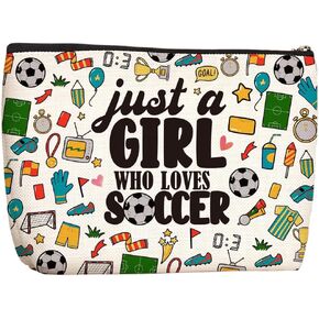 Soccer Gifts for Girls Soccer Makeup Bag Soccer Stuff for Girls Birthday Friendship Gifts for Women Her Soccer Players Fans Coach Team Lovers Sister Daughter Teacher Best Friends Coworkers