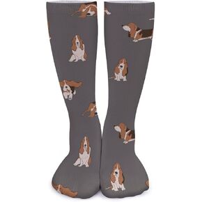 Basset Hound Dog Warm Socks Casual Stocking Insulated Cold Weather For Men And Women, White, One Size, warm socks super