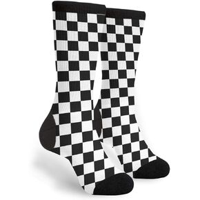 Checkerboard Chess Board Crew Socks Fun Novelty Socks