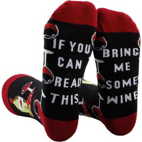 Funny Socks for Mens Womens Gifts If You Can Read This Bring Me Wine Socks Stockings