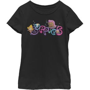 Nickelodeon girls Bubble Guppies Guppies Group Short Sleeve Tee T Shirt, Black, X-Small US