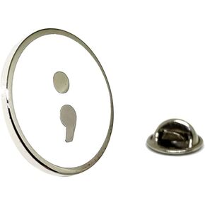 Semicolon Symbol Lapel Pin - Mental Health Suicide Awareness Depression