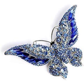 Rosette Hair Rhinestone Butterfly Brooch - Colorful Shining Crystal Brooch Pin Decoration Gift for Women Girls