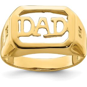 Solid 14k Yellow Gold Dad's Ring Mounting only (no stones included)