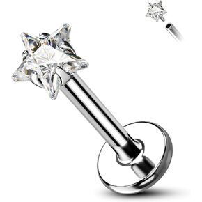 G23 التيتانيوم Labret مسمار 16G ميدوسا الشفاه ثقب 8MM داخليا الخيوط الغضروف اللولب الزنمة القرط شقة الظهر مونرو ثقب المجوهرات الجراحية الصلب in Kuwait