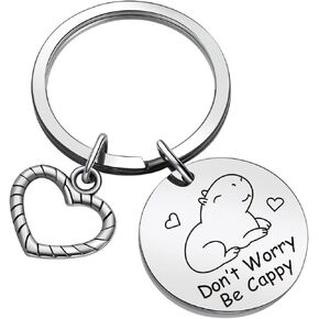 ZQEOU Capybara Jewelry Inspirational Keychain Best Friend Keyring Daughter Keychain Bestie Gift Animal Lover Keyring