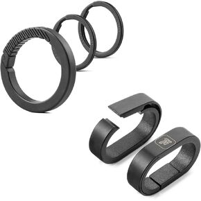 FEGVE Key Keychain Clip with 2 Key Rings Titanium Key Chain Rings with 2 Stainless Steel Key Rings