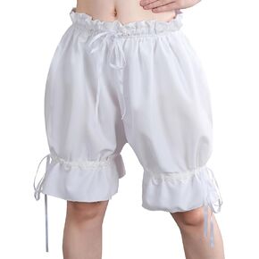 Women Bloomers Ruffle Lace Pumpkin Shorts Victorian Steampunk Shorts Pantaloons