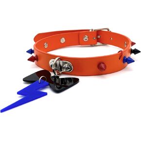 EverGlimp Five Night Freddy Collar Choker Necklace, With Bow And Thunder Accents|Spiked Choker|Inspired by Gaming Scary Monster Characters|Perfect for Punk Rock PU Leather Jewelry in Kuwait