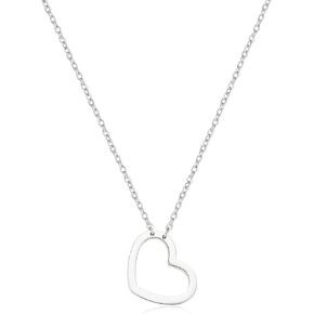 Joxevyia Gold Heart Necklace for Women Open Heart Necklace Simple Heart Choker 18K Gold Heart Outline Pendant Necklace Valentines Day Christmas Gift for Her in Saudi Arabia
