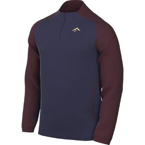 Nike Men's Dri-Fit Trail Midlayer Half Zip Long Sleeve Shirt L Navy/Wine