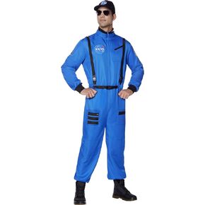 Spirit Halloween Adult Blue NASA Jumpsuit Costume