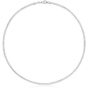 Ross-Simons Italian 3mm Sterling Silver Round Omega Necklace. 16 inches