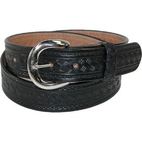 CTM® Men's Leather Western Belt with Removable Buckle