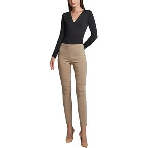 SANDY & SID Womens Pants Skinny Leggings Slim Fit Mid Rise Stretch Ankle Length Trousers Work Slacks Casual Wear