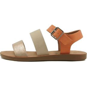 Soda COMING ~ Women Casual Open Toe Two Bands with Ankle Strap Fashion Slide Flat Sandal