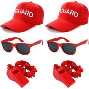 Matiniy 6 PCS Halloween Guard Costume Accessories Include 2PCS Guard Hats Glasses Whistles for Men Women Party Dress Up