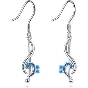 YFN Guitar Earrings Sterling Silver Guitar Jewelry For Women Girls Leverback Music Earrings Music Gifts For Guitar Players Guitar Lover Guitar Dangle Drop Earrings For Music Lover