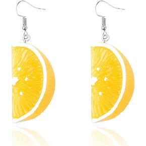 Charm lemon earring for women trend Resin Long cute Tangerine Pendant earrings Fashion Fruit Drop Dangle earrings for Girls Jewelry Gifts