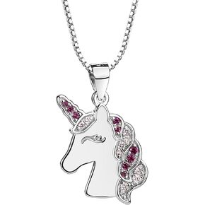Cherished Moments Girl's Sterling Silver Unicorn Necklace with Sparkling CZs in Kuwait