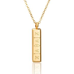 Pill Necklace,Womens Girls Small Pill Capsule XANAX ID Bar Pendant Stainless Steel Necklace Jewelry