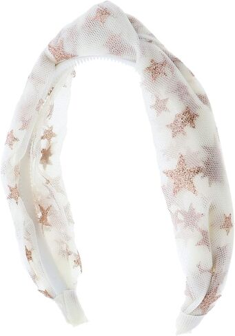 Motique Accessories Gold Starry Holiday Headband Tulle Turban Knot Headband For Women and Girls - Black in Saudi Arabia