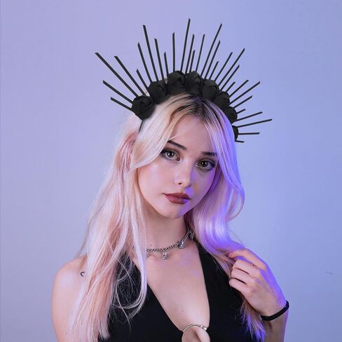 Halo Crown Headpiece Goddess Headbands Spiked Sunburst Hair Band Halloween Costume Hair Accessory for Women and Girls in Kuwait
