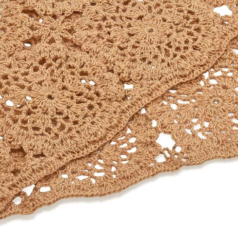 AeraVida Vintage Brown Headband Floral Crochet Bandana Cotton Hair Scarf of Kerchief | Womens Kerchief | Hair Bandanas for Women | Gift for Women in Saudi Arabia