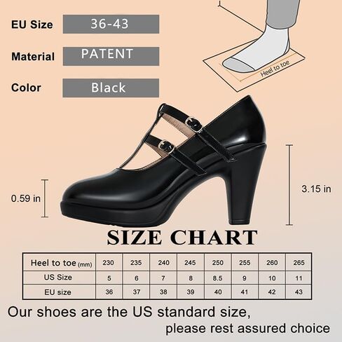 حذاء نسائي بكعب عالٍ من CYBLING Mary Jane بكعب عالٍ ومقدمة مدببة ومغلقة عند الكاحل وحزام للكاحل in Kuwait