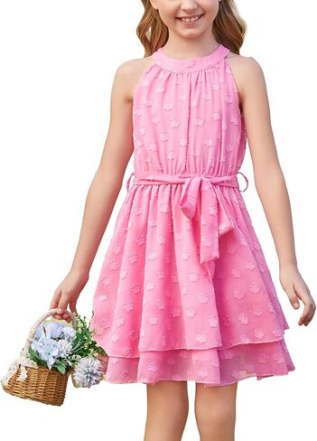 Danna Belle Girls Halter Dress Fancy Party Layer Lace Summer Spring Easter Dress Size 6-14 in Kuwait