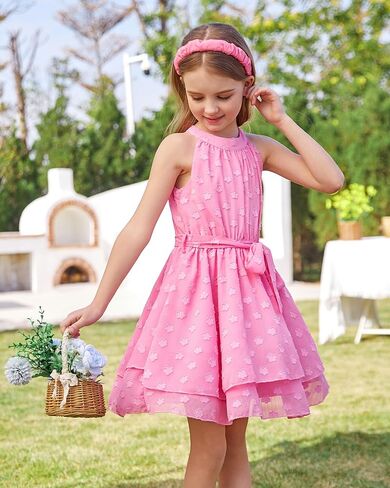 Danna Belle Girls Halter Dress Fancy Party Layer Lace Summer Spring Easter Dress Size 6-14 in Kuwait