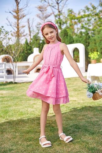 Danna Belle Girls Halter Dress Fancy Party Layer Lace Summer Spring Easter Dress Size 6-14 in Kuwait