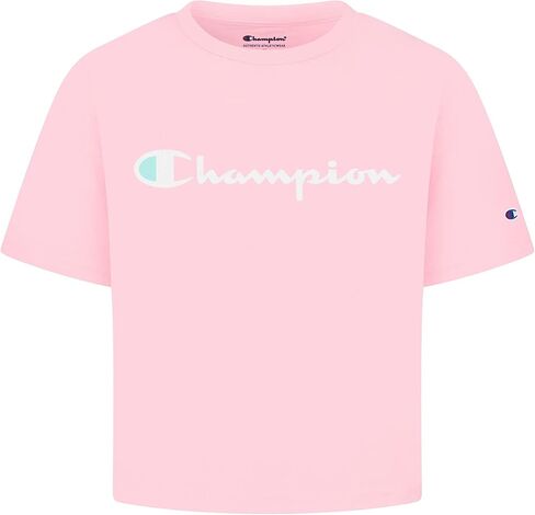 تي شيرت Champion Girl's Boxy Original Script بأكمام قصيرة (للأطفال الكبار) in Saudi Arabia