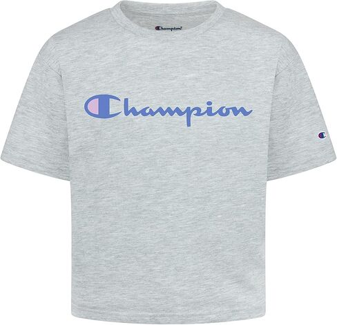 تي شيرت Champion Girl's Boxy Original Script بأكمام قصيرة (للأطفال الكبار) in Saudi Arabia