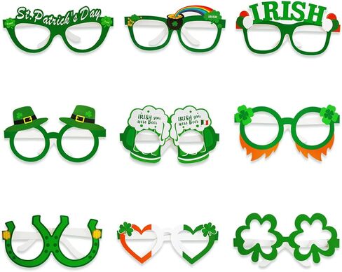 Leesgel St Patricks Day Accessories for Women Kids, Shamrock St Patricks Day Glasses, Saint Patricks Day St Patrick's Day Decorations Decor St Pattys Day Accessories Costume in Kuwait