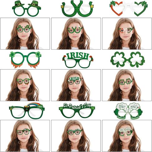 Leesgel St Patricks Day Accessories for Women Kids, Shamrock St Patricks Day Glasses, Saint Patricks Day St Patrick's Day Decorations Decor St Pattys Day Accessories Costume in Kuwait