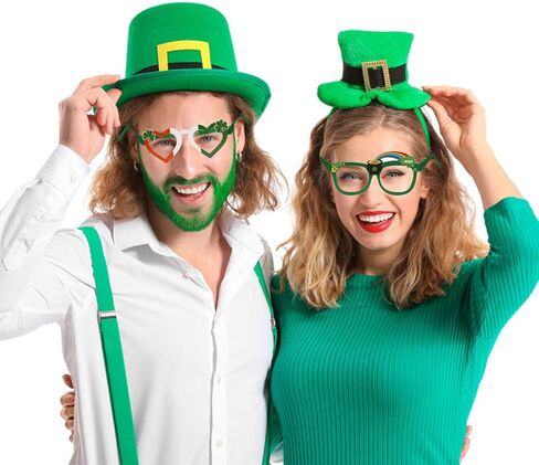 Leesgel St Patricks Day Accessories for Women Kids, Shamrock St Patricks Day Glasses, Saint Patricks Day St Patrick's Day Decorations Decor St Pattys Day Accessories Costume in Kuwait