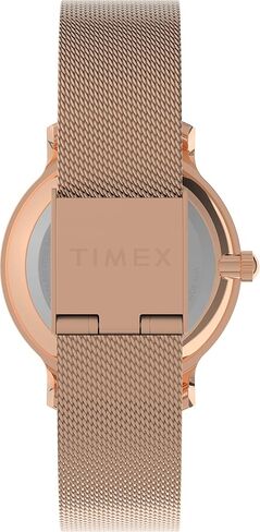 ساعة Timex النسائية السماوية 31 ملم - سوار ذهبي اللون ومينا زرقاء وحافظة ذهبية اللون in Saudi Arabia
