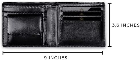 Arista Vault Men's Wallet Slim Minimalist Smart Bifold Multi Storage Wallet with RFID Blocking, Card Slots, ID Slot, Genuine Leather Wallet, 11.5x8.5x1 Inch, Black in Saudi Arabia