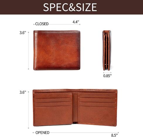 Men's Real Leather RFID Blocking Bifold Wallet Stylish Anti Theft Security (Brown-02) in Saudi Arabia
