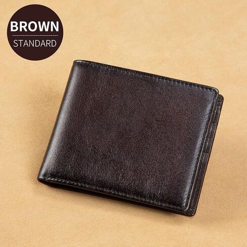 Men's Real Leather RFID Blocking Bifold Wallet Stylish Anti Theft Security (Brown-02) in Saudi Arabia
