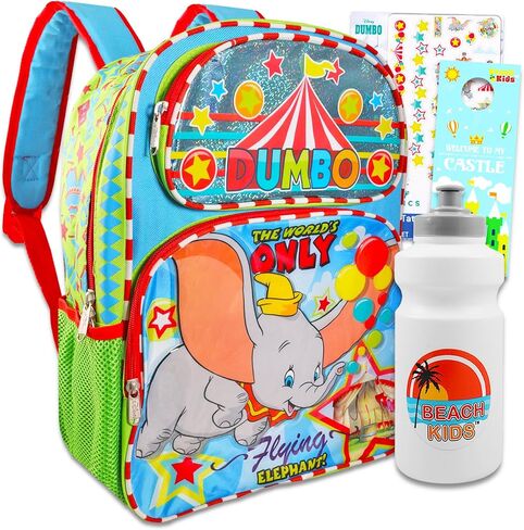 Disney Dumbo Backpack Set for Kids - Bundle with 16" Dumbo Backpack with Water Bottle, Tattoos, More | Disney Dumbo Backpack Set for Boys, Girls in Saudi Arabia