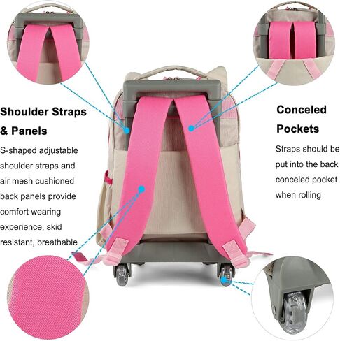 seastig Toddler Rolling Backpack Kids Suitcase Luggage Backpack with Wheels Cute Small Preschool Backpack for Travel School in Saudi Arabia