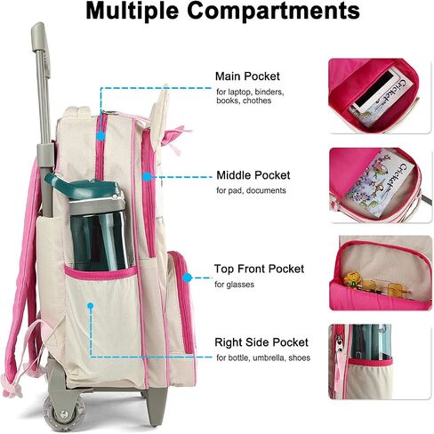 seastig Toddler Rolling Backpack Kids Suitcase Luggage Backpack with Wheels Cute Small Preschool Backpack for Travel School in Saudi Arabia