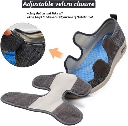 حذاء نسائي W&LESVAGO واسع العرض لمرضى السكري، خفيف الوزن ومريح للمشي للأقدام المصابة بالتورم في الأماكن المغلقة/الخارجية in Kuwait